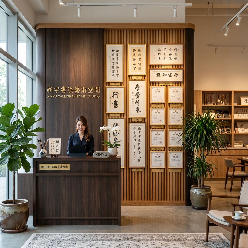 汏榆草堂艺术空间与前台文化墙